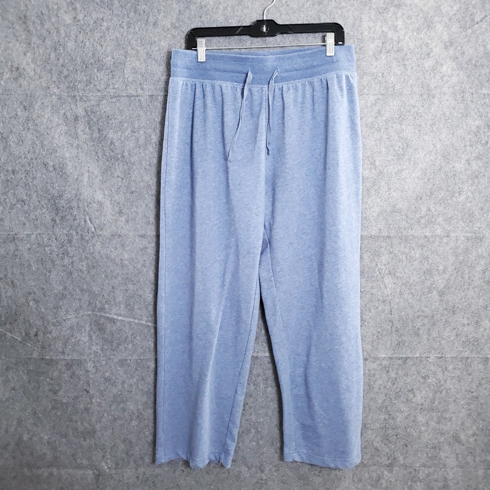 Hastings & Smith Blue Joggers Pants Women's Size L Cotton Blend Drawstring Comfy